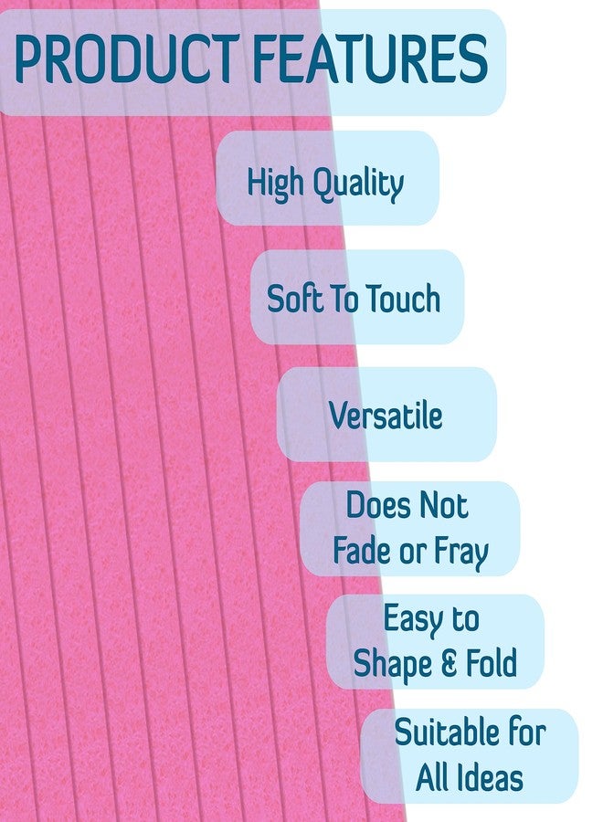 Lakeer A4 Felt Sheets 29.7cm X 21cm Set 10 Baby Pink Colour 1mm Thickness for Kids School DIY Crafts Patchwork Embroidery Project. - Image 4